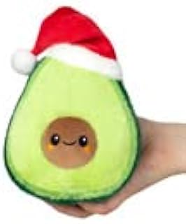 Squishable - Snugglemi Snacker Santa Avocado - Comfort Food Collection - 6 in - Soft Toy Collectible Stuffed Animal - Beans