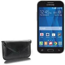 BoxWave Case Compatible with Samsung Galaxy Mega 2 - Elite Leather Messenger Pouch, Synthetic Leather Cover Case Envelope Design - Jet Black