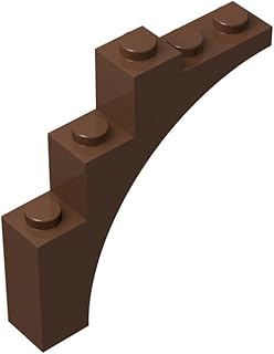 25 Piece Arch 1 x 5 x 4 - Continuous Bow, Brown, Compatible with Lego Parts and Pieces
