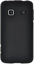 Amzer Rubberized Snap-On Crystal Hard Case for Samsung Galaxy Prevail - 1 Pack - Frustration-Free Packaging - Black