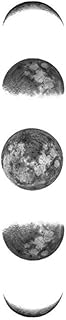 Set of 5 Waterproof Temporary Fake Tattoo Stickers Vintage Grey Moon Geometric Elegant (ST349)