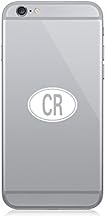 RDW Pair of Costa Rica Oval Cell Phone Stickers Mobile Country Code cr Euro - White