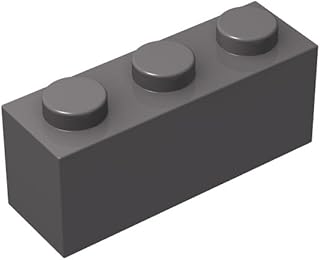 40 Piece Brick 1 x 3, Dark Gray, Compatible with Lego Parts and Pieces