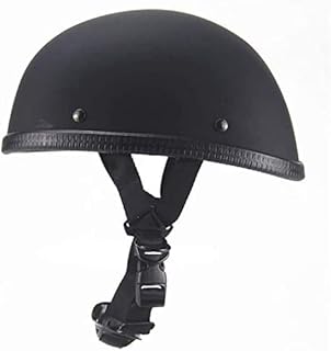 German Style Open Face Road Riding Beanie Helmet DOT Approved Low Profile Chopper Motorcycle Half Helmet - Small and Light Summer Cool Skull Cap for Adult Men and Wome
