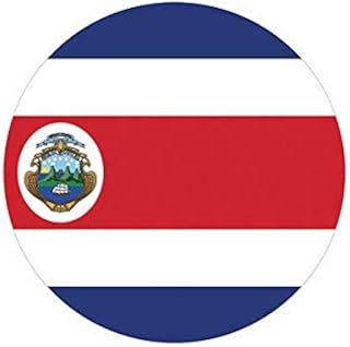 Round Costa Rican Flag Sticker Decal Vinyl Costa Rica CRC 5" Bumper Locker Laptop Window - Sticks to Any Surface