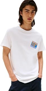 Men's Short Sleeve Cotton T-Shirts with Printed Flag and Logo Graphic