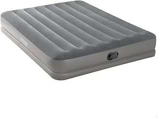 64114E Dura-Beam Standard Prestige Air Mattress: Fiber-Tech – Queen Size – Built-in USB Electric Pump – 12in Bed Height – 600lb Weight Capacity