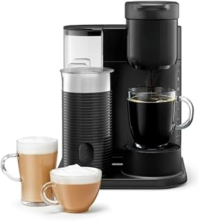 KeuriigK K Cafe Essentials Single Serve K Cup Pod Coffee, Latte and Cappuccino Maker, Built In Milk Frother, Latte & Cappuccino Brewer, Espresso Shot, 3 Brew Sizes, 42 oz Water Reservoir, color Black