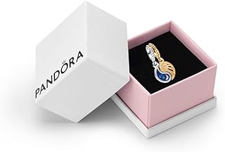 Two-Tone Splittable Sun & Moon Dangle Charm - Compatible with PANDORA Moments & ME - Gift for Her - Sterling Silver & 14k Gold with Blue Crystals - With Gift Box
