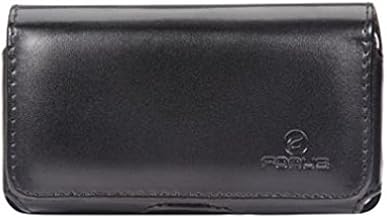 Black Leather Phone Case Cover Protective Pouch Swivel Belt Clip Loops for T-Mobile Samsung Galaxy Avant (SM-G386T) - T-Mobile Samsung Galaxy Core Prime - T-Mobile Samsung Galaxy Exhibit