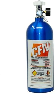 5LB Bottle | Cold Fusion Nitrous | Nitrous Bottle with High Flow Valve, Gauge and 8AN Blow Off Fitting with cap
