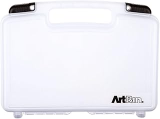 ArtBin 6977AB 12 inch Quick View Deep Base Carrying Case, Portable Art & Craft Organizer with Handle, [1] Plastic Storage Case, Translucent