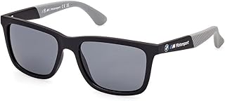 BMW Mens Injected Glasses Sunglasses, Matte Black, 54 US