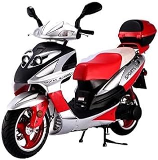 HHH Lancer 150cc Scooter Gas Moped Street Bike 150cc Motorcycle Adult and Youth 12'' Aluminum Wheels (White) (Extra Large)