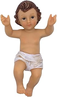 Baby Jesus Nativity Figurine | Painted Christ Child | Add to Manger or Creche Scene | Great Christian Home and Church Décor for Christmas Season | 12", 8", 6" or 4.5" Long (6" Jesus)