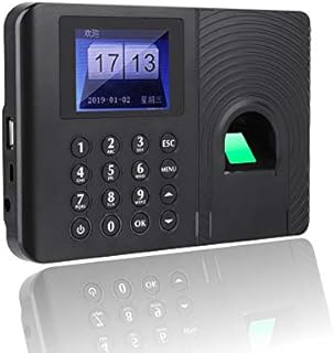 Sanpyl Biometric Fingerprint Attendance Machine Time Attendance Clock Employee Checking in Recorder Password/Fingerprint Access Control (US Plug)