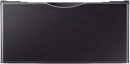 27-Inch Washer Dryer Pedestal Stand w/ Pull Out Laundry Storage Drawer, Stainless Steel, WE402NV/A3, Brushed Black