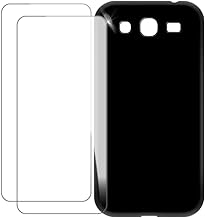 Compatible with Samsung Galaxy Mega 5.8 I9150 Case Colorful Custom Cover with 2 Pack Tempered Glass Screen Protectors - Shockproof Scratch-Resistant (Black)