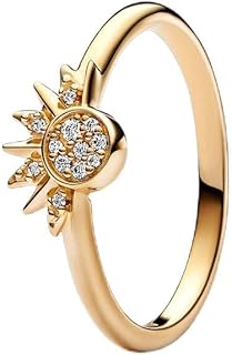 Sun Moon Ring Fit Women Fashion Gifts 925 Sterling Silver DIY Jewelry