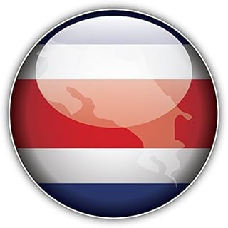 Costa Rica Map Flag Glossy Label Bumper Sticker | Car Decor, Laptop Computer, Water Bottle, Wall, Window Waterproof Vinyl Decal