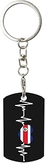 Heartbeat I Love Costa Rica Heart Flag Rectangular Metal Keychain Unisex Gifting For Car Motorcycle