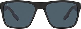 Costa Man Sunglasses Matte Black Frame, Blue Mirror Lenses, 59MM