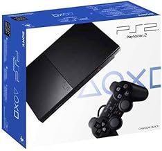 Sony PlayStation 2 Slimline Charcoal Black Console (Renewed)