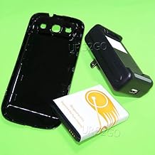 [Upgraded 7300mAh Extended Double Layer Battery Back Cover Desktop Charger Compatible with Samsung Galaxy S3 III i9300 SCH-i535 Verizon Cellphone