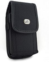 Black Rugged Canvas Phone Case Cover Protective Pouch Belt Holster Clip for T-Mobile Samsung Galaxy Avant (SM-G386T) - T-Mobile Samsung Galaxy Core Prime - T-Mobile Samsung Galaxy S3 (SGH-T999)