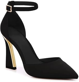 Womens Pumps Point Closed Toe Heels Buckle Ankle Strap D'Orsay Heeled Sandals