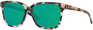Costa Woman Sunglasses Shiny Black Frame, Gray Lenses, 57MM