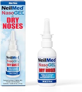 NeilMed NasoGel Drip-Free Nasal Spray for Dry Noses. Soothing Moisturizing Gel with Aloe Vera & Sodium Hyaluronate, 1 fl oz