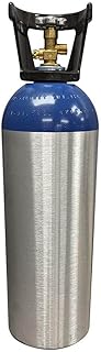 New 20 lb. Aluminum Nitrous Oxide Cylinder Tank with CGA326 Valve & Handle - DOT Approved Silver