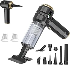 Handheld Vacuum Cleaner Cordless, 23000Pa Powerful Car Mini Vacuum Cleaner, Rechargeable Portable Lightweight dust Catcher for Home Car Carpet Stairs Pet Hair Deep Cleaning(Black-Gold).