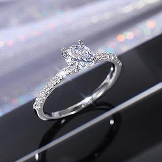 Simple Classic Inlay Circular Zirconia Engagement Ring for Women Daily Casual Wear Wedding Banquet Party Proposal Ring Gift