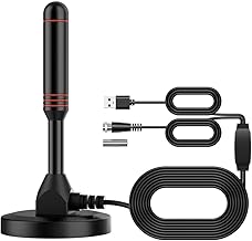 Digital TV Antenna DVB-T2 Portable Indoor Outdoor TV DTMB Antenna with Magnetic Base with 5m Cable,USB and tv Male Connector