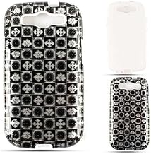 SAMI747-PC-JELLY-TP1583-S Hybrid Fit-On Jelly Case for Samsung Galaxy S3 - Retail Packaging - Transparent Black and White Signs in Squares