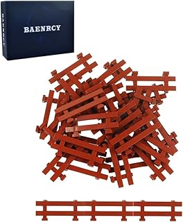 50pcs Fence Building Blocks Pieces City Accessorices House Sencery Accessories House Fence Set Building Bricks Kit DIY Building Set Compatible All Major Brands (#3)