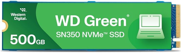 500GB WD Green SN350 NVMe Internal SSD Solid State Drive - Gen3 PCIe, M.2 2280, Up to 2,400 MB/s - WDS500G2G0C