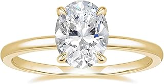 Women Engagement Ring - Elegant Oval Cut Solitaire Cubic Zirconia CZ Wedding Promise Band Perfect for Her Special Day