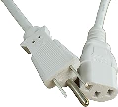 [UL Listed] White 15 Feet Long AC Power Cord Compatible with LG Smart TV UR9000 OLED65C3PUA 86UT7590PUA 50QNED80URA 32LM577BZUA