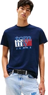 Men's Short Sleeve Cotton T-Shirts with Flag and Logo Graphic
