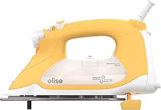 oliso TG1600 ProPlus Smart Iron with Auto-Lift – 1800 Watt Steam Iron for Clothes, Sewing, Quilting & Crafting – Diamond Ceramic-Flow Soleplate, Butterscotch