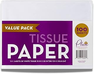 White Tissue Paper for Gift Bags – 100 Sheets Mothers Day Wrapping Paper for Packaging and Crafts – Premium 15 x 20 Inch Tissue Pack for Shipping, Gifts, or Decorations