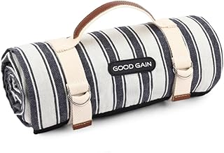 G GOOD GAIN Waterproof Picnic Blanket Portable with Carry Strap for Beach Mat or Family Outdoor Camping Party (Berry Blue)