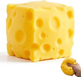 Yellow Cheese Squishy Toy Slow Rising Soft Squeeze Fidget Toy Stress Relief Sensory Desk Toy for Kids Adults Cute Party Gift