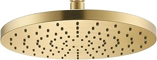 Rainhead Waterfall Shower Head 10-Inch Large Bathroom Overhead Fixed Showerhead High Pressure 2.5 GPM with Adjustable Angle, Gold SH001GD-D10