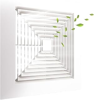 9.8" Bathroom Exhaust Fan Cover with Spring, Grille Bathroom Fan Cover Replacements, White ABS Plastic Cover Square Ceiling or Wall-Mount Exhaust Fan, Air Diffuser