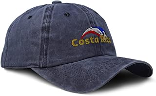 Soft Washed Baseball Cap Costa Rica Soccer Cotton Dad Hats for Men & Women