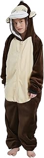 Monkey Onesie Kids Gorilla Costume Animal Girls Pajamas One Piece Plush Sleepwear Cosplay Halloween Christmas